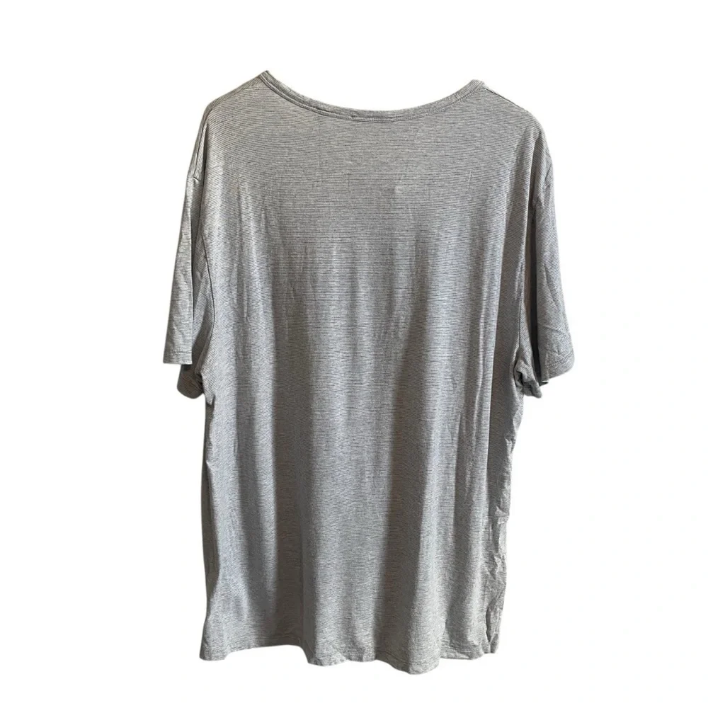 Vince Men's Short Sleeve Henley Cotton Modal Blend Stripe Tee Size XL